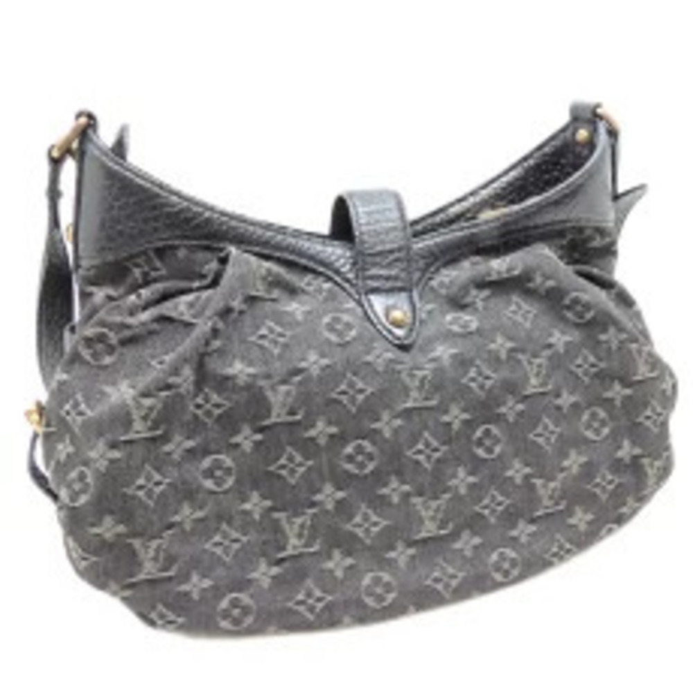 Louis Vuitton Denim Bag Black Shoulder Noir Monogram
